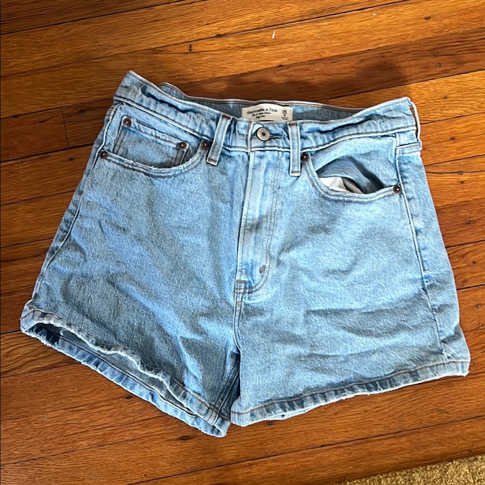 Abercrombie & Fitch Blue Jean Shorts with Stonewashed Look
